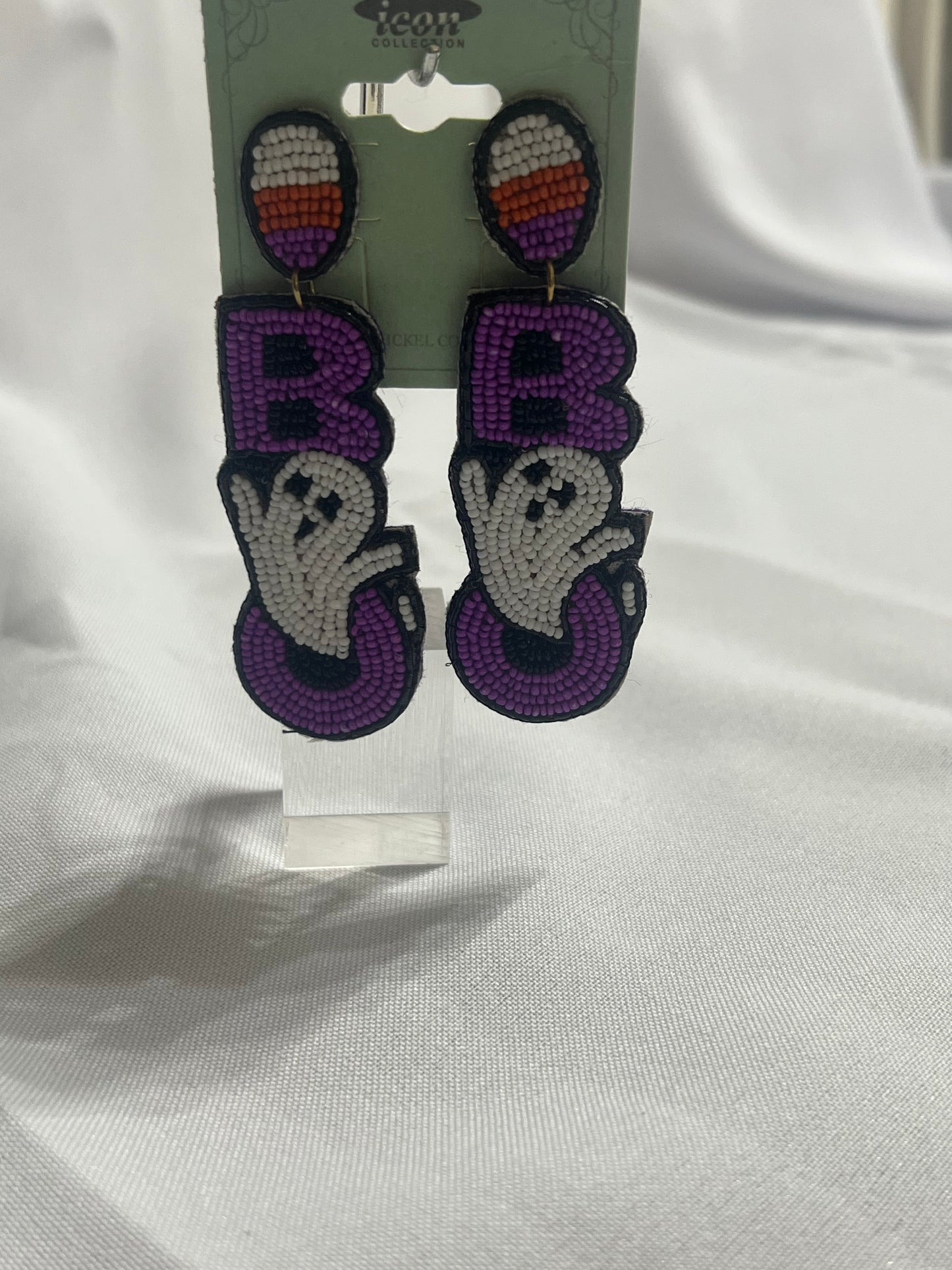 Boo Purple Ghost Earrings