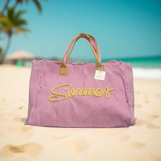 Pink Summer Beach Bag