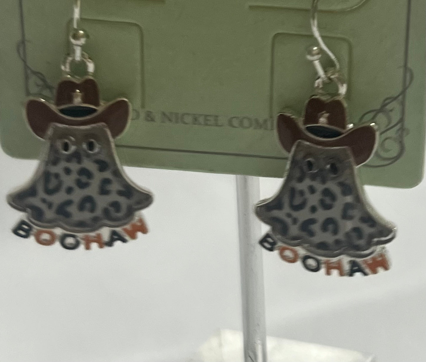 Silver Cowboy Ghost Earrings