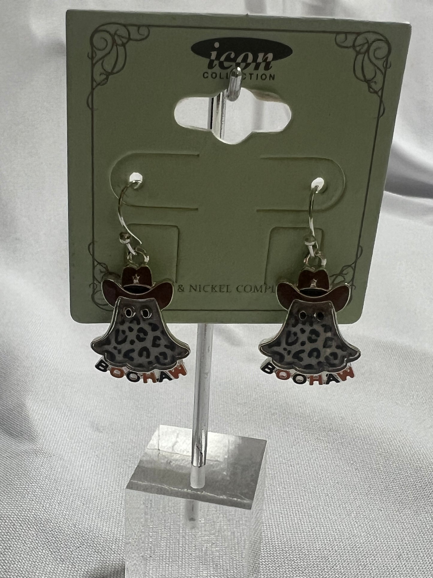 Silver Cowboy Ghost Earrings