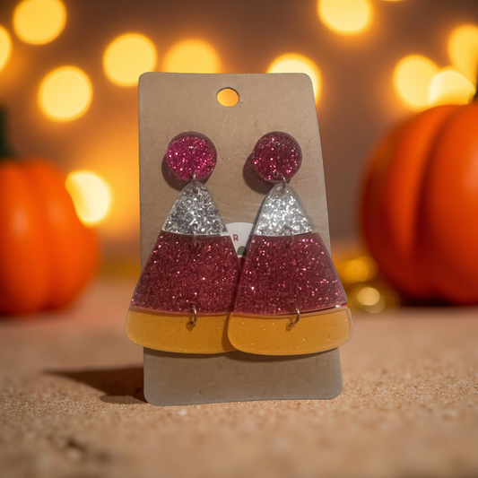 Glitter Candy Corn Earrings