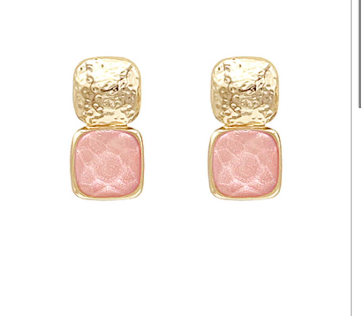 Stone and Textured Earrings