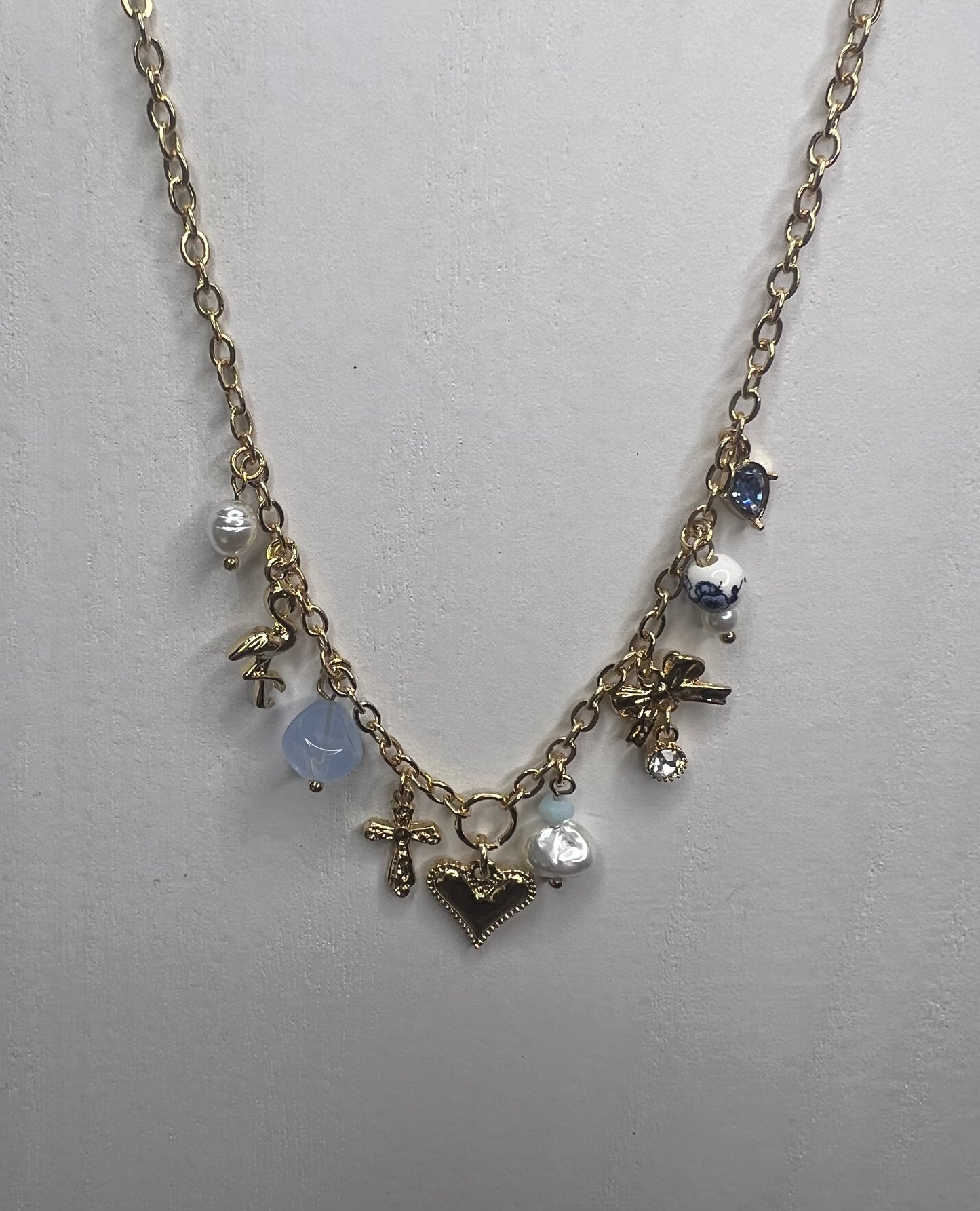 Light Blue Charm Necklace
