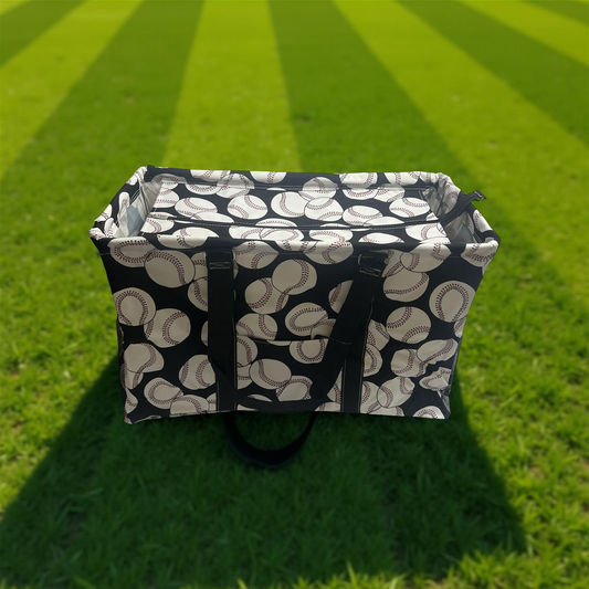 Baseball Utility Tote with Zipper Closure